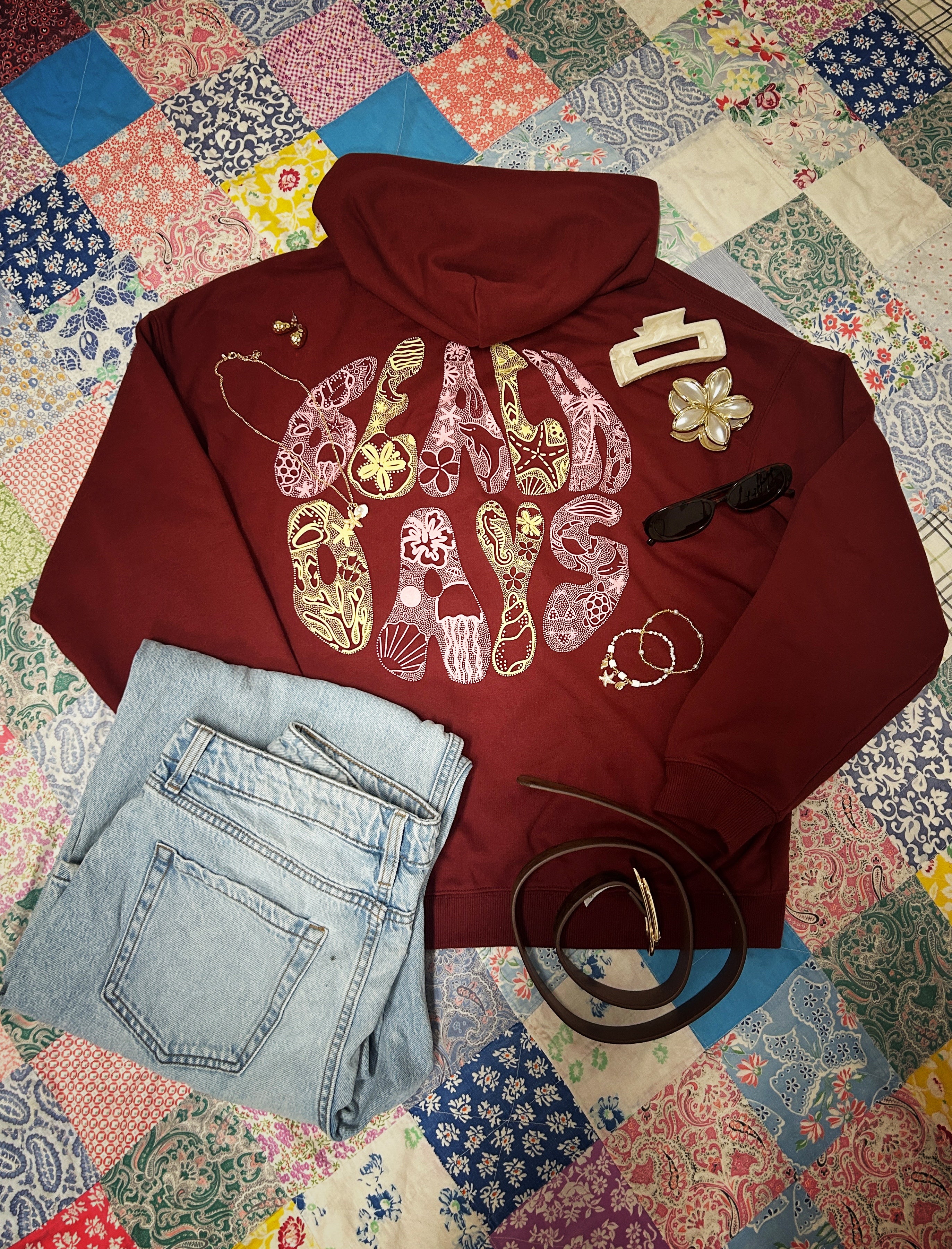 Beach days hoodie in sunset bonfire