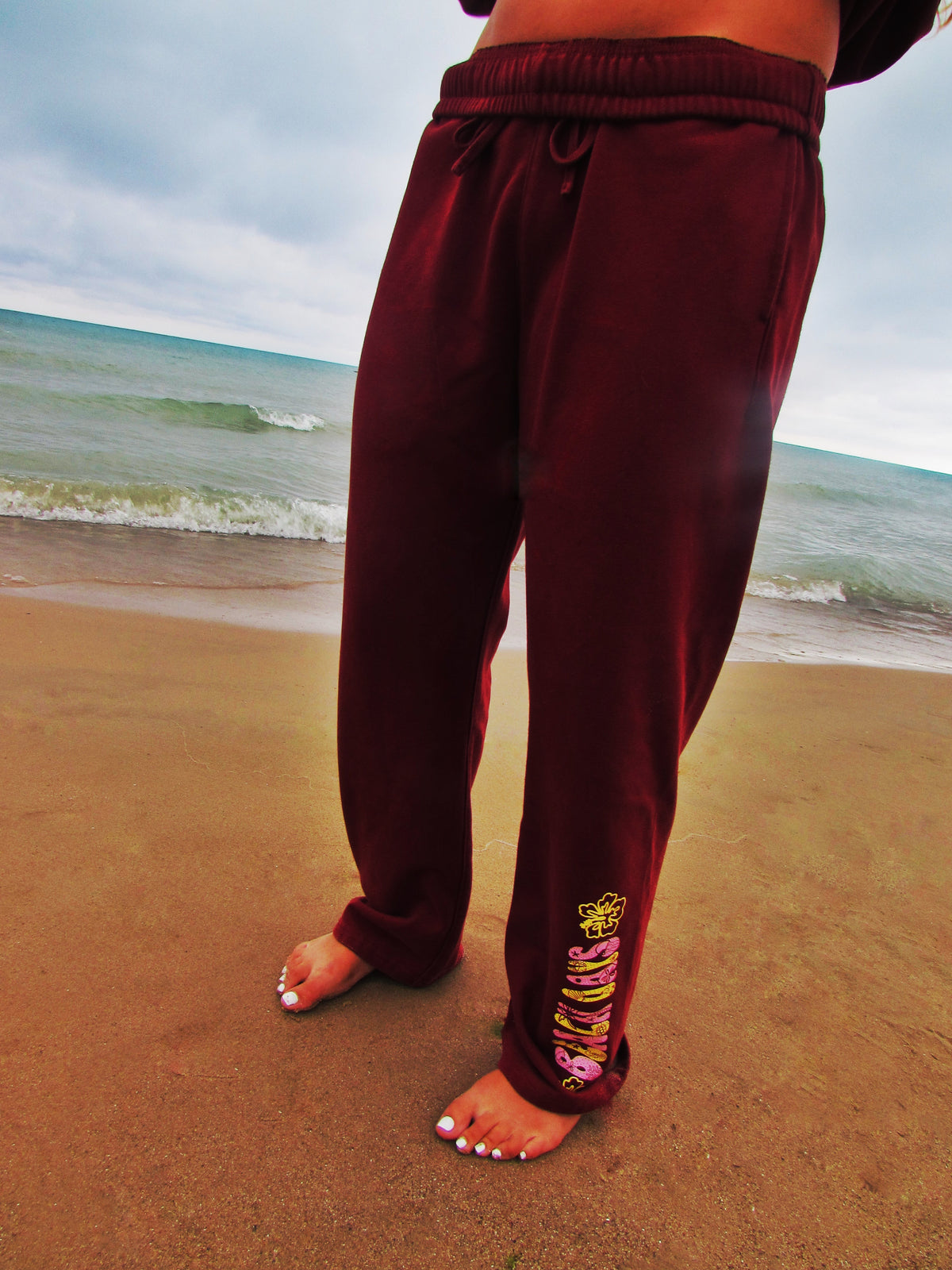Beach days sweatpants in sunset bonfire
