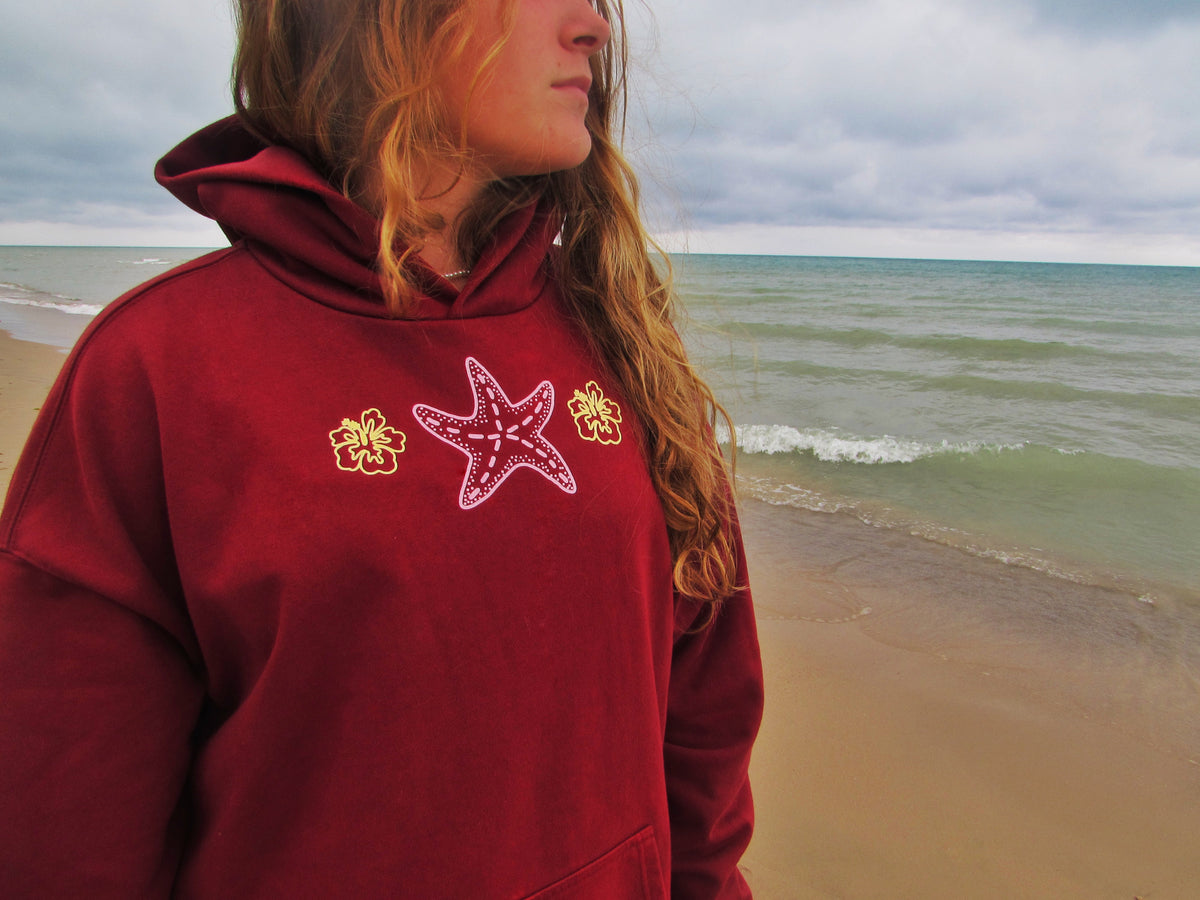 Beach days hoodie in sunset bonfire