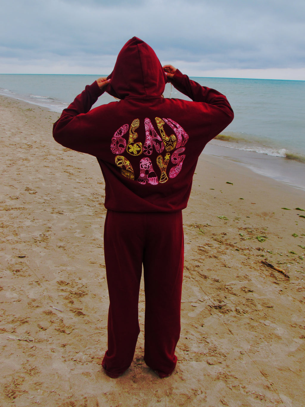 Beach days hoodie in sunset bonfire