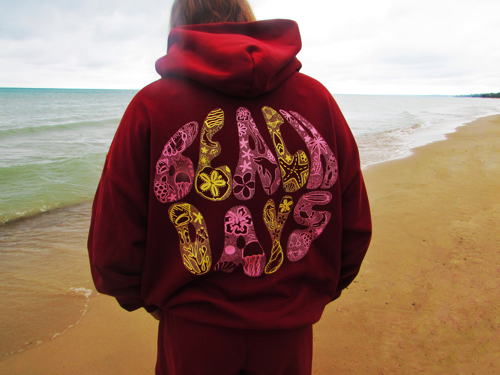 Beach days hoodie in sunset bonfire