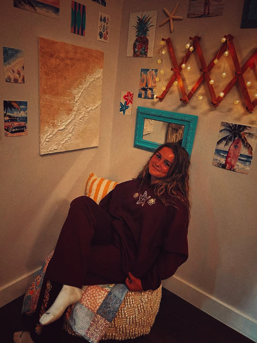Beach days hoodie in sunset bonfire