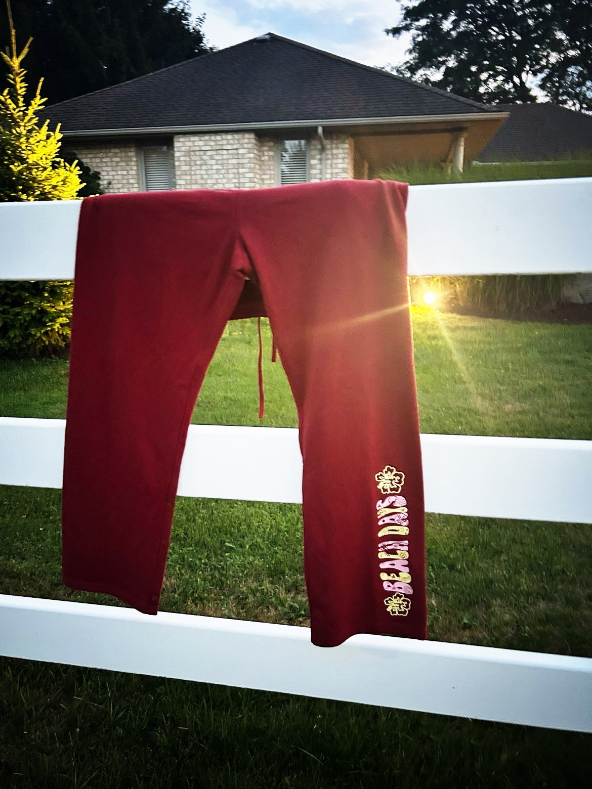 Beach days sweatpants in sunset bonfire